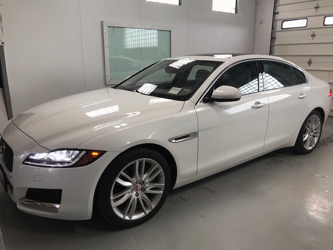 Vehicle before window tint installation