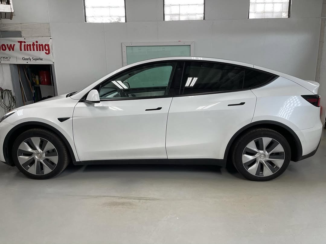 Vehicle before window tint installation